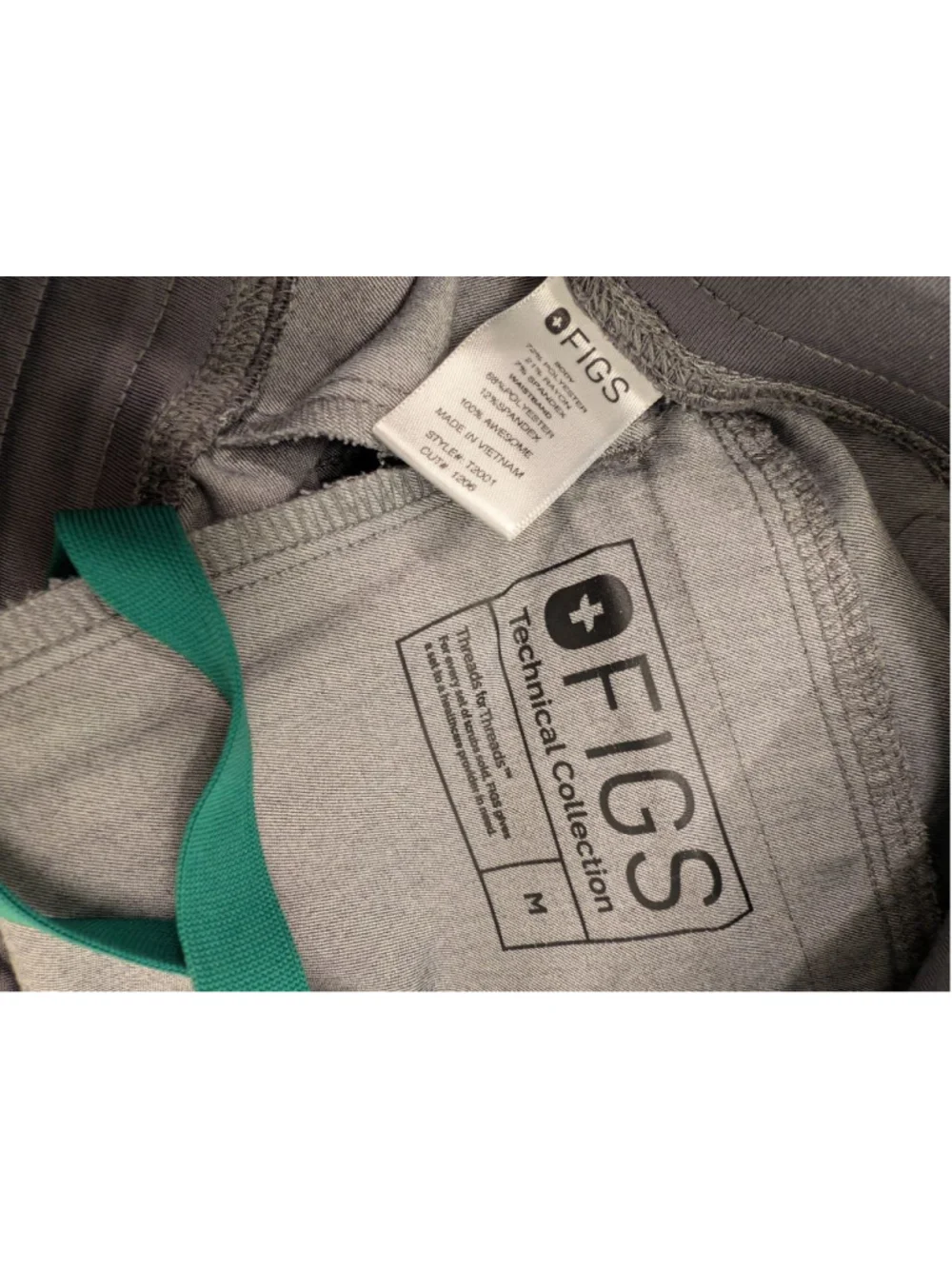 Men's FIGS Gray Technical Collection Straight Leg Scrub Pants M Graphite Grey